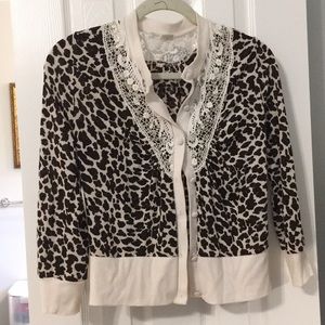 Gorgeous Lace & Animal Print Cardigan S